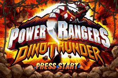 Power Rangers: Dino Thunder title screen for GameBoy Advance